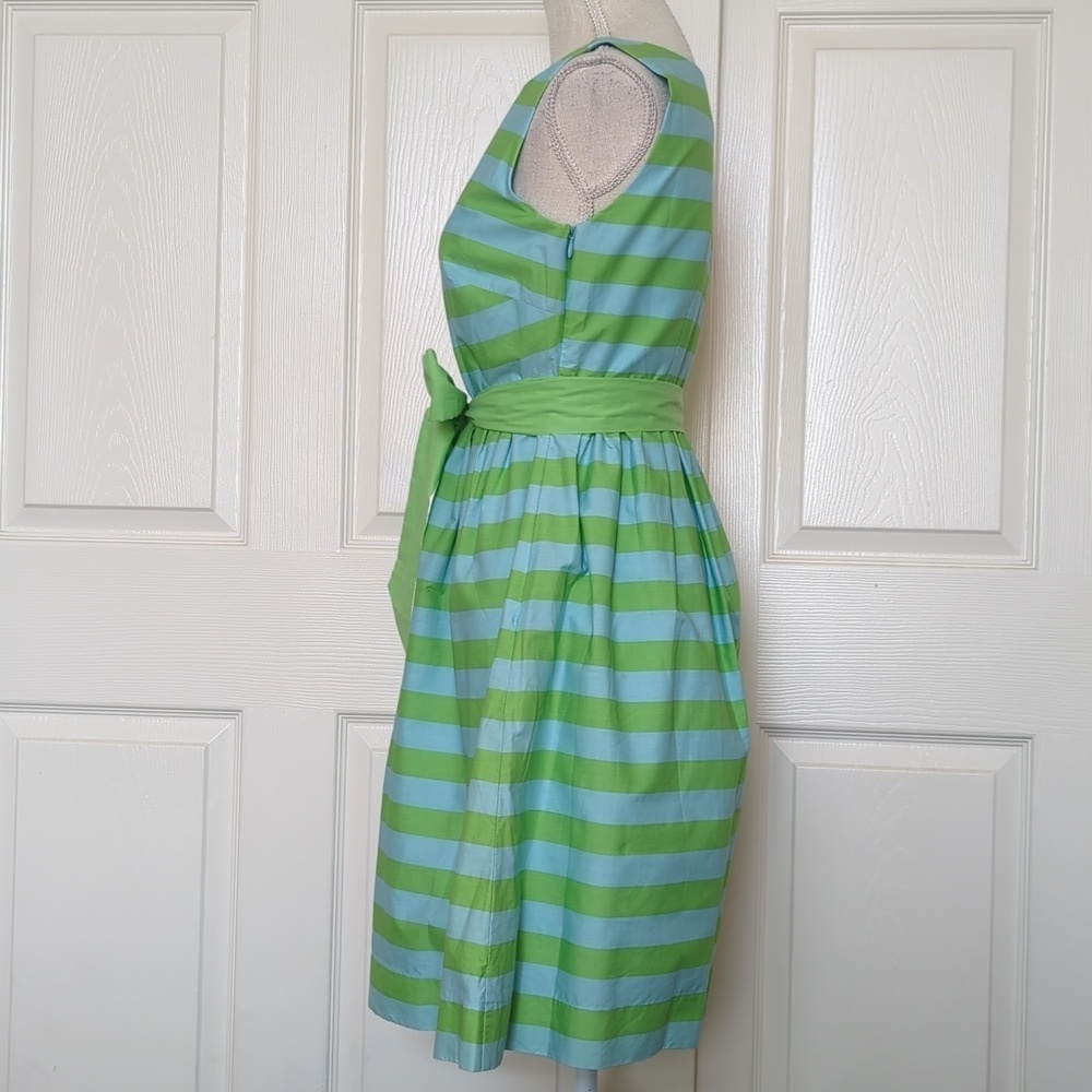 Garnet Hill Aqua and Lime Dress - Picture 4 of 7